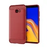 Wire Drawing Carbon Fiber Soft TPU Phone Case Brushed Texture Flexible Protective Cover Shell for Samsung Galaxy J4 Plus