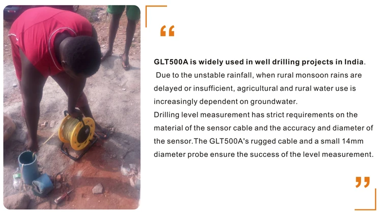 GLT500A 30-500m Steel Tape Battery Deep Well Underground Water Level Indicator