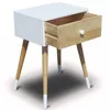 Bedside Table Night Stand White 1 Drawer Vintage Reclaimed End Table