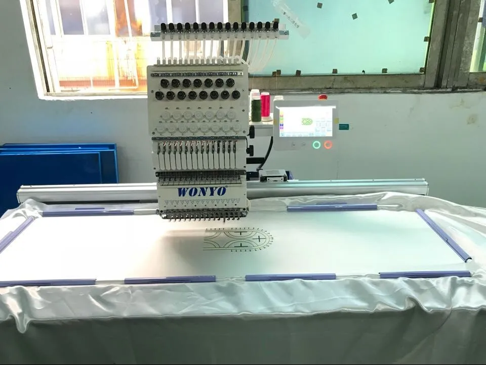 Big Flat Single Head Embroidery Machine Computerized 12/15 Needles ...