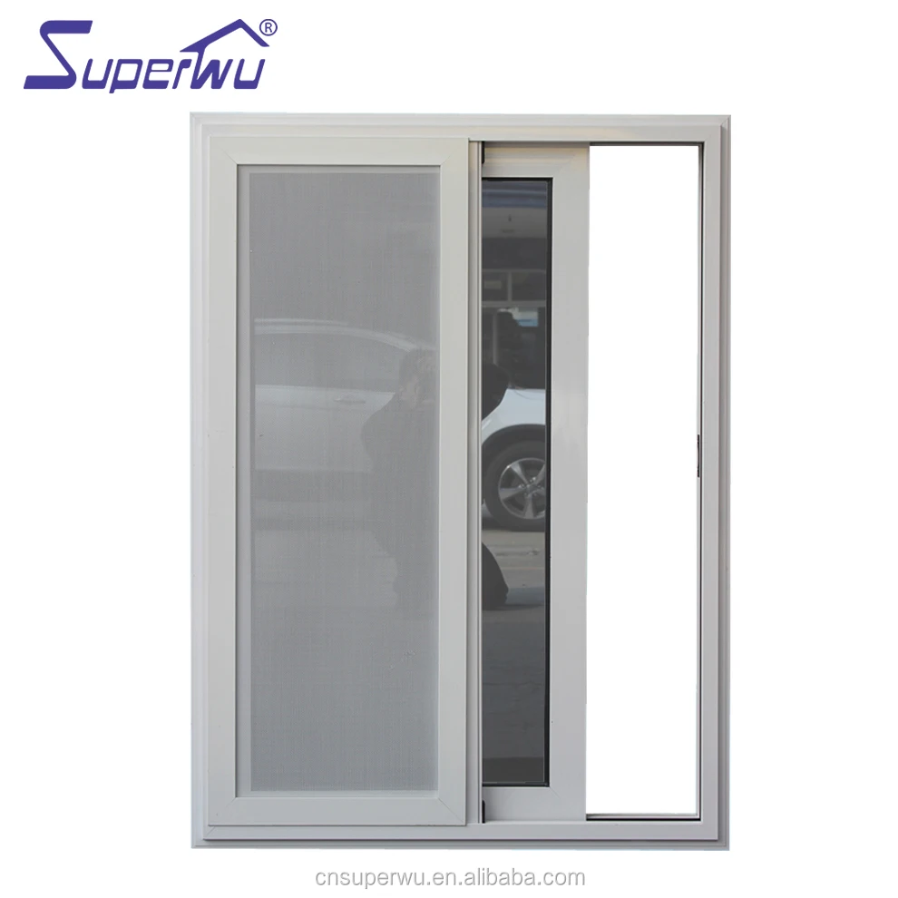 Cheap residential aluminium sliding glass windows with aluminium security mesh