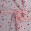 Dot design iridescent foil with tulle mesh fabric for cloth