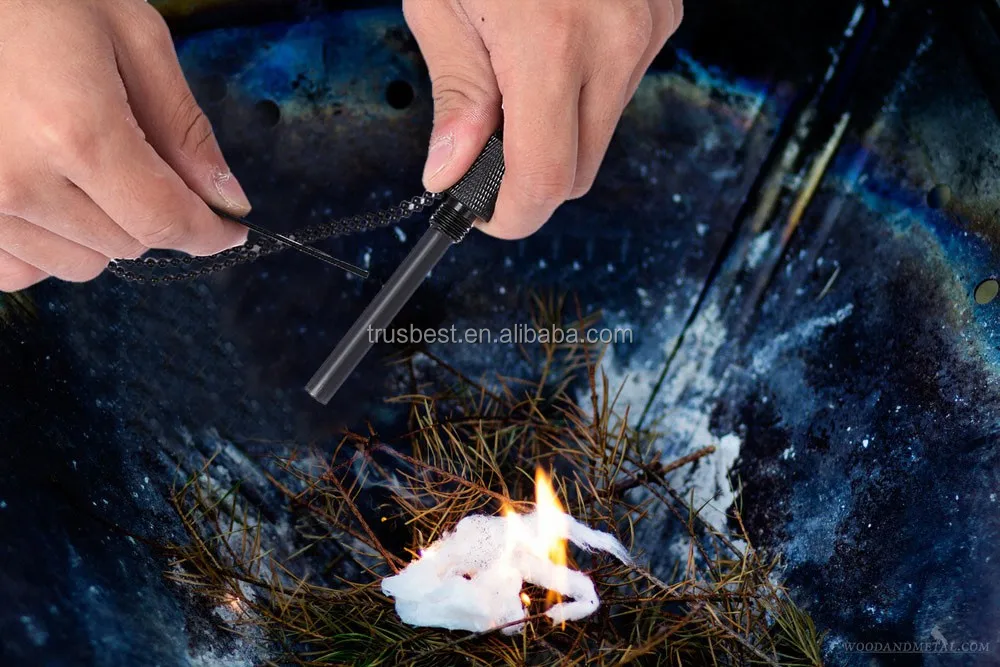 Survival Kit Military Dagger Flint Stone Magnesium Stone Tactical Fire