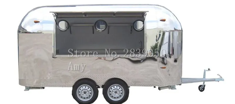 Stainless Steel Collapsible Food Cart Mobile Food Truck Cart