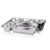 6 compartments tray stainless steel for mess
