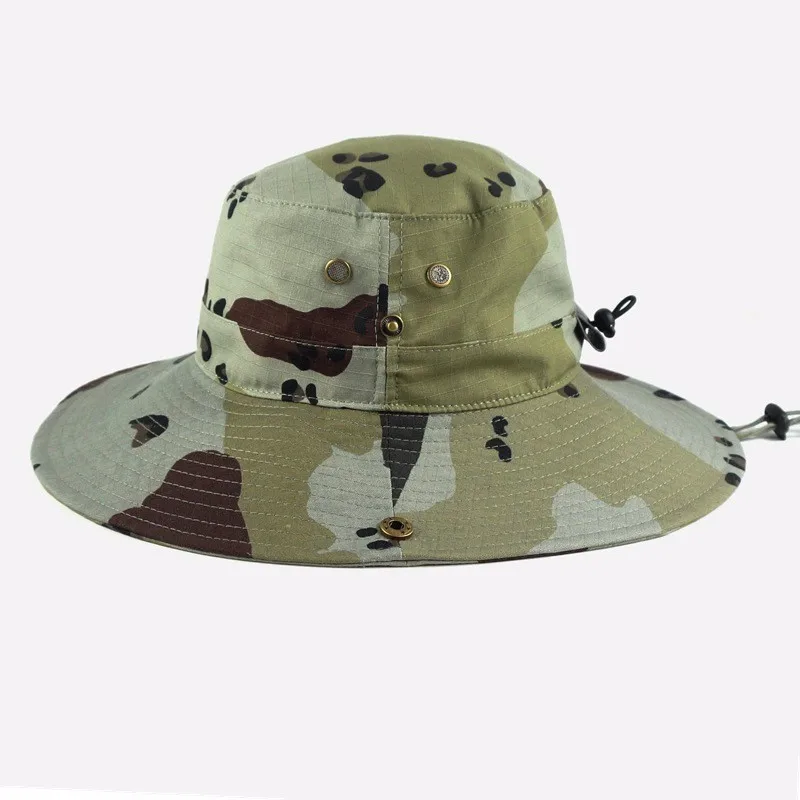 Fashion Style Boonie Cap Classic Military Camo Bucket Hat With String