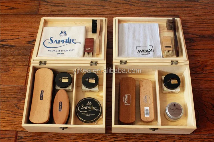 shoe cleaning box wood