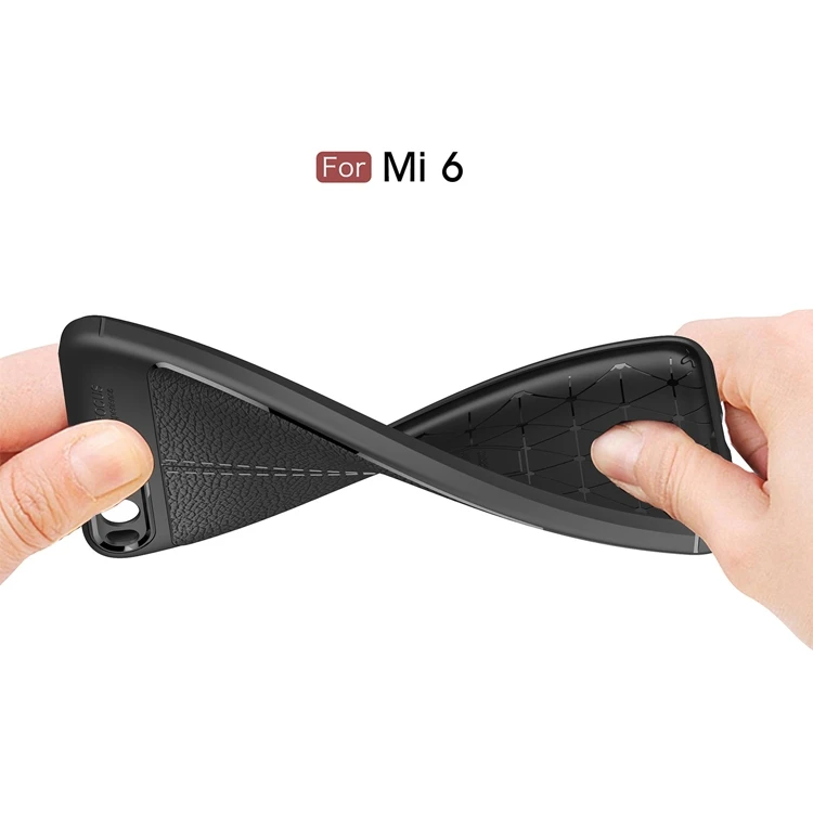 2017 New Design Carbon Fiber Lichee Pattern For Xiaomi mi 6 Soft TPU Case For Xiaomi mi 6