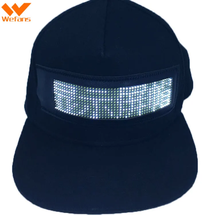 
Wefans Hot Sale Fashion Sports LED screen Cap,Baseball Caps With Led Screen,App edit support Led screen Hat 