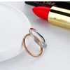 Wholesale Fashion Woman Stainless Steel Rose Gold Italian Women Costume Jewelry Ring