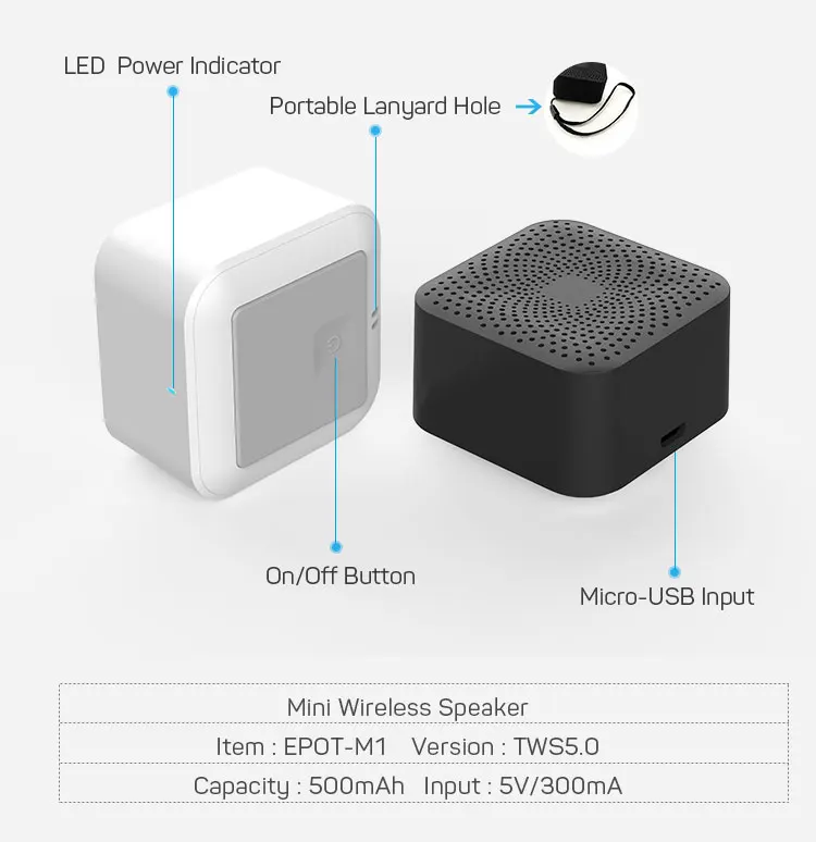 music smart charging mini portable charger bt wireless speaker - ANKUX.COM