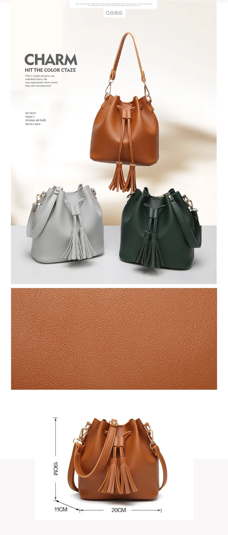Osgoodway2 Ladies Drawstring Bucket Bag Fashion Small Crossbody Women Leather Bags Handbags
