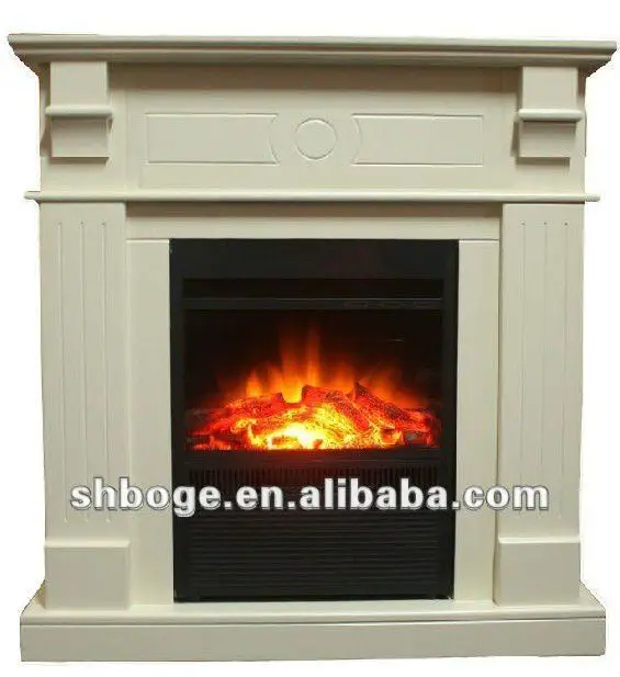 Portable Insert Indoor Decorative Electric Cream Fireplace With Mantel