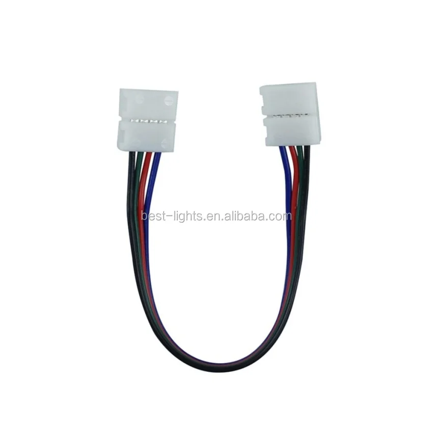 LED Strip Connector 4 Pin 10mm Width Solderless Extension Cable Wire Lighting Accessories for SMD 5050 LED Strip RGB