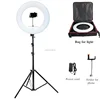 Big color FE-480II LED Ring Light Dimmable for Camera Photo/Studio/Phone/Video Ring Light LED Lamp+ 200cm tripod +Bag Kit