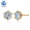 Latest Pure Gold Simple Diamond Earring Stud Designs For Women