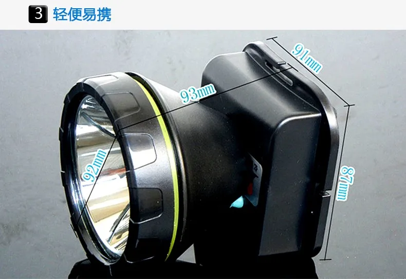 YJM-4925B 10W 6000lumen rechargeable led miner headlamp