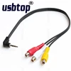 3.5mm 4P mini AV TRRS angled plug to 3 RCA female jack Audio Video Adapter cable