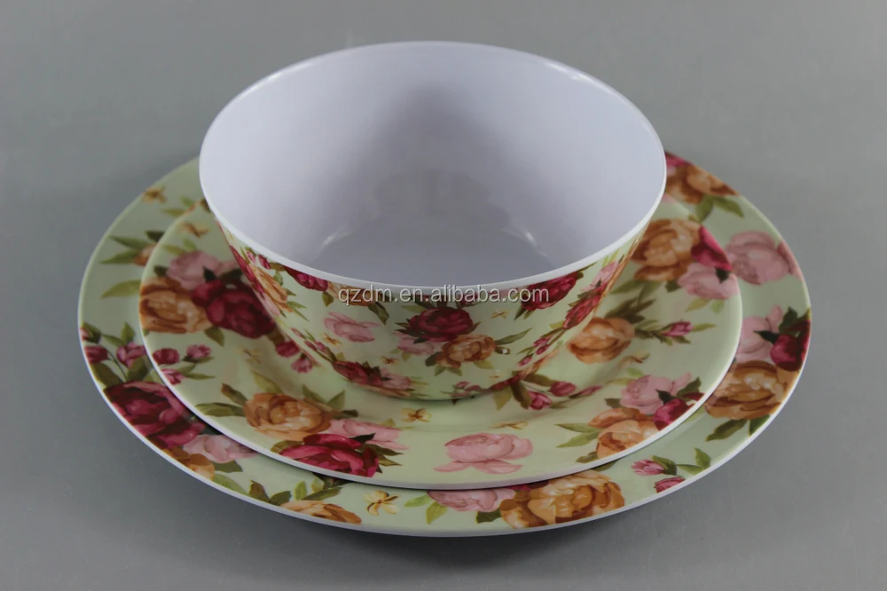 2014 Top Sell Melamine Flower Dinner Set