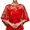 2019 fashion ivory red shoulder wraps wedding shawls shrug cape bridal lace bolero wraps jacket coat