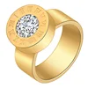 Accessories Women 12 Color Crystal Stone Wedding Rings Stainless Steel Gold Ring For Men