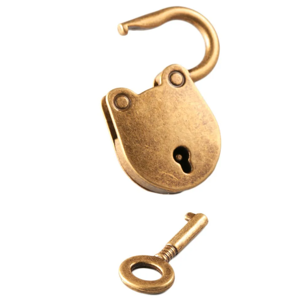 Creative Home Jewelry Box Drawer Bronze Padlock Antique Lock Metal Lock
