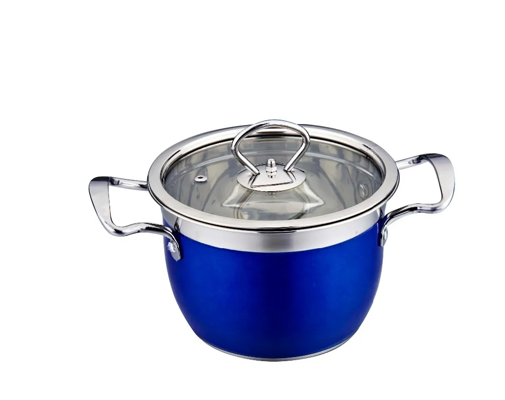 Hotel Cookware Stainless Steel Cooking Pots Colorful Kitchen Utensils