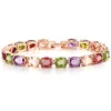 18K Rose Gold Jewelry Cooper Colorful Zircon Crystal Women's Bracelet Pulsera Mujeres