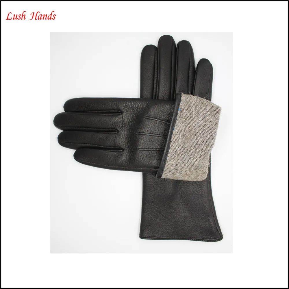 Ladies buckskin leather gloves with wool lining
