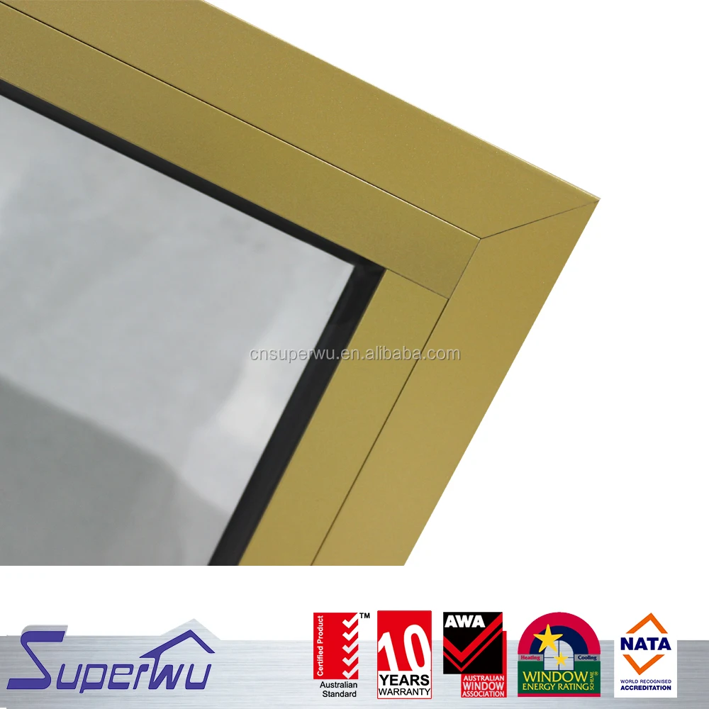 High quality aluminum frame fixed triple glaze window designs with tempered glass double glazed windows