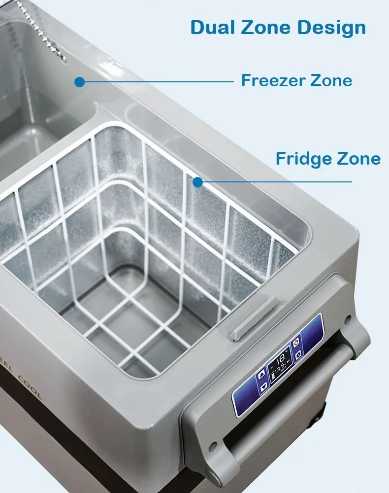 55l Dc 12v 24v Ac 110v To 240v Portable Dual Zone Mini Fridge Car