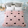 Lovely Super soft 150x200cm 100 polyester ready pink heart printed kids washing quilt bedspreads for children