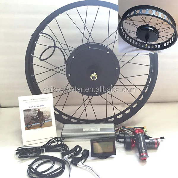 LCD 1000W Fat Bike Fat Wheel Electric Bicycle E Bike Hub Motor Conversion Kit