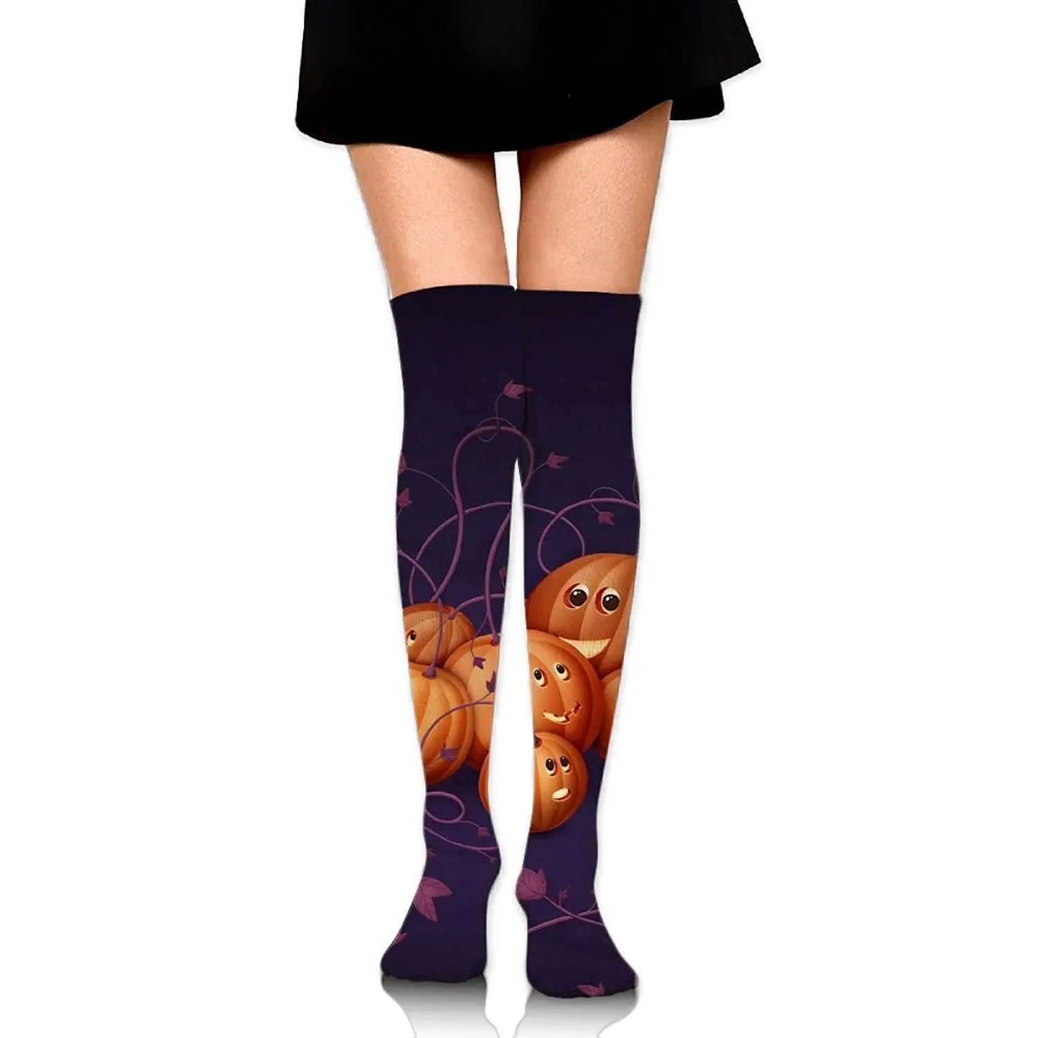 Zaqxsw Pumpkin Women Retro Thigh High Socks Long Socks For Womens