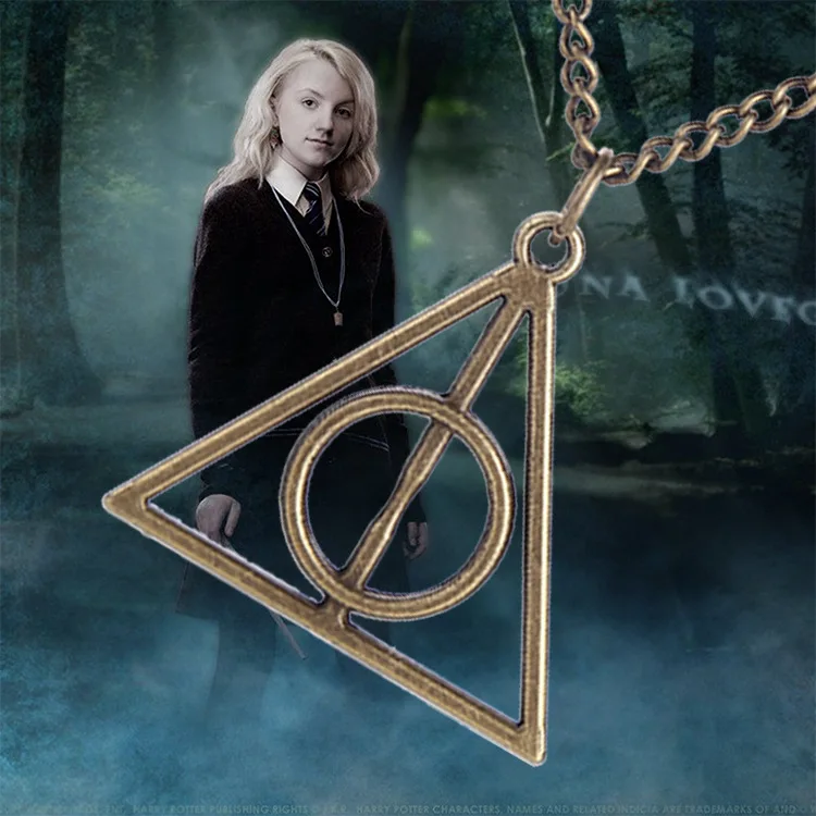 Гарри поттер дары смерти подвески ожерелья шкентеля треугольник с длинной цепью ожерелье для мужчин ювелирных изделий