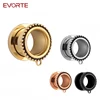 Evorte New Arrival DIY Ear Piercings 316L Stainless Steel Tops Ear Plugs Tunnels with all kinds of dangles