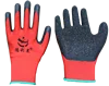 Anti-slip Crinkle Latex Coated Colorful Cotton Working Gloves/red color