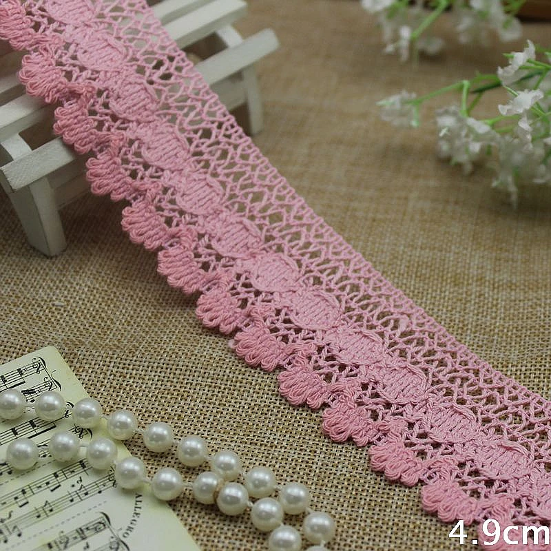 pink lace trim