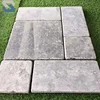 Honed and Tumbled french pattern travertine silver grey turkish travertine pavers stone tiles