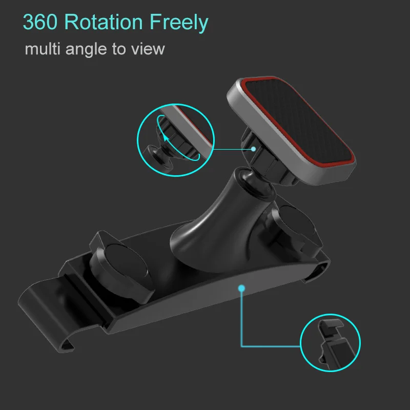 XMXCZKJ Car Headrest Mount Holder Backseat Headrest Magnetic Holder Mount Mobile Phone Tablet For iPhone X 8 Universal