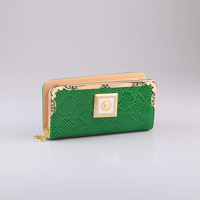 Green Patent PU Wallets Elegant Women Purse and bags