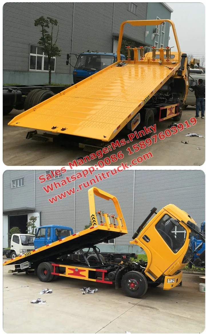 Dfac Platform Crane Tow Trucks 2tons,3t,4tons Flatbed Tow Truck Wrecker,Platform Towing Trucks
