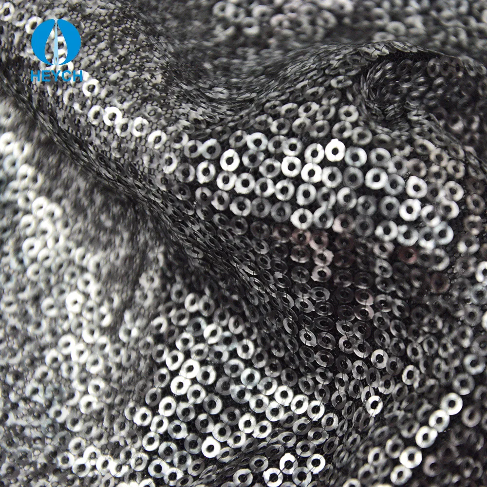 silver sequin lace fabric