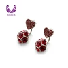 AIDAILA Charm Hyun Black Heart Shape Double Side Zircon Earring Stud
