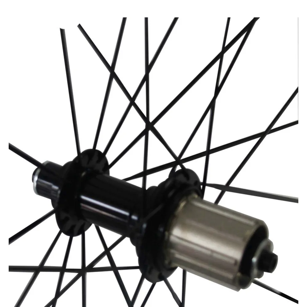 700c Ceramic Bearing 38mm Clincher Carbon Road Bike Wheelset 6 Pawls