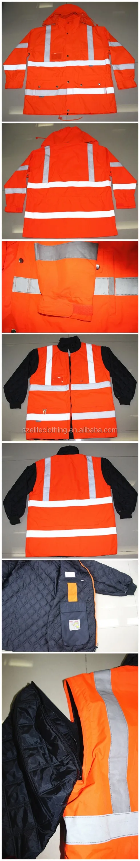 custom men waterproof fluorescent yellow high visibility winter safety jacket.jpg