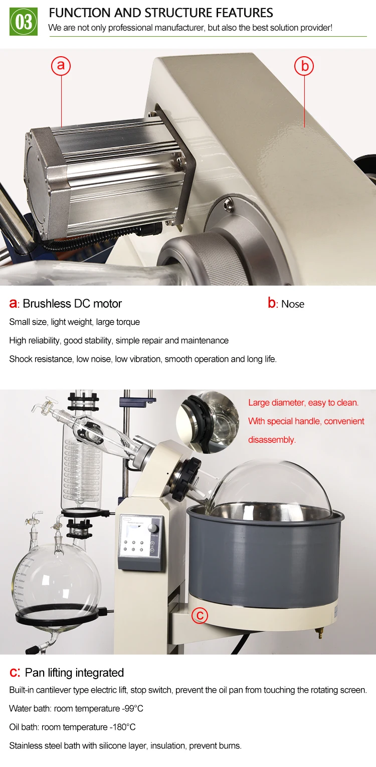 New 50 Liter Teflon Pan Series Industrial Digital Vacuum Rotary Evaporator