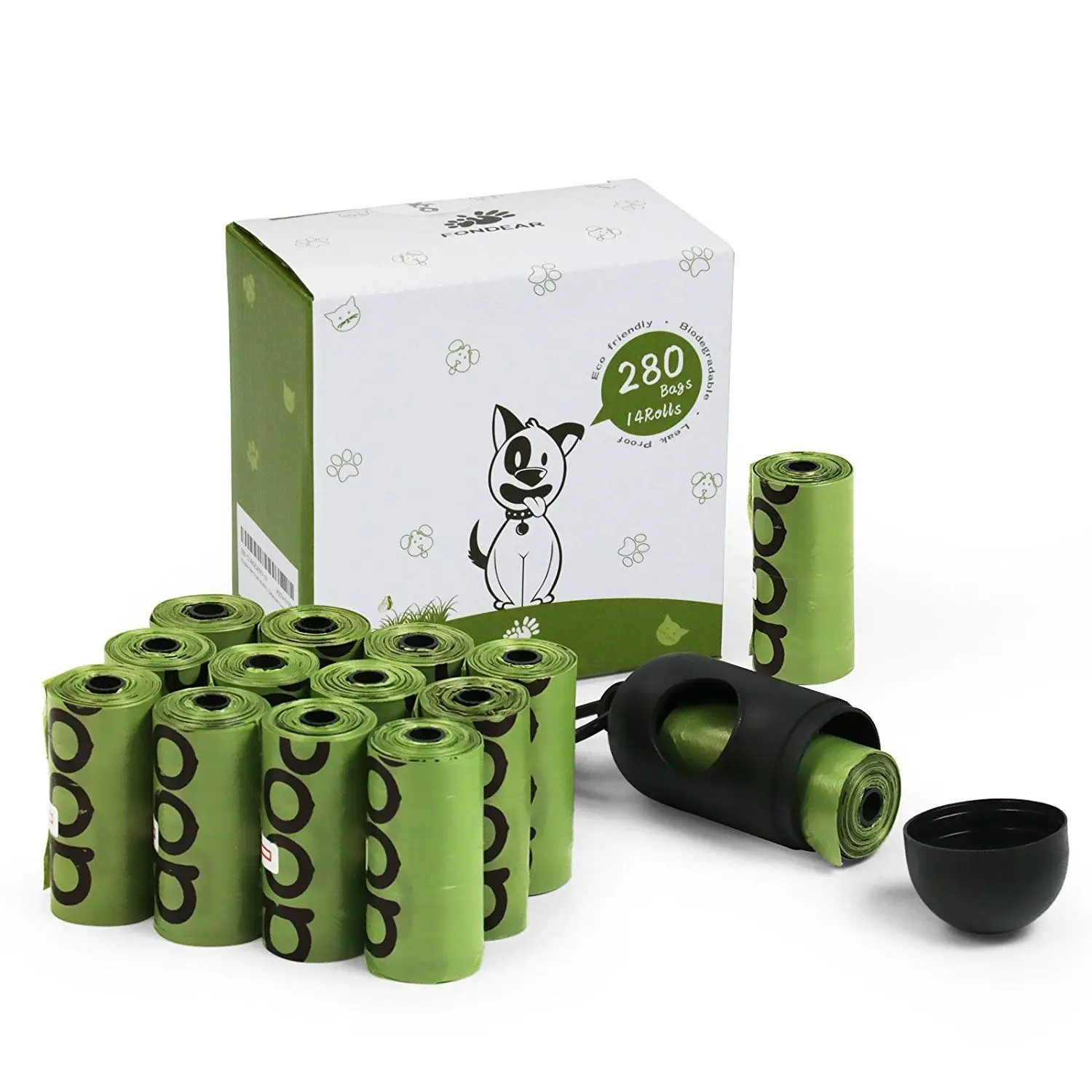 Customized Green Color Pet Trash Waste Disposal Dog Poop Bags Dispenser