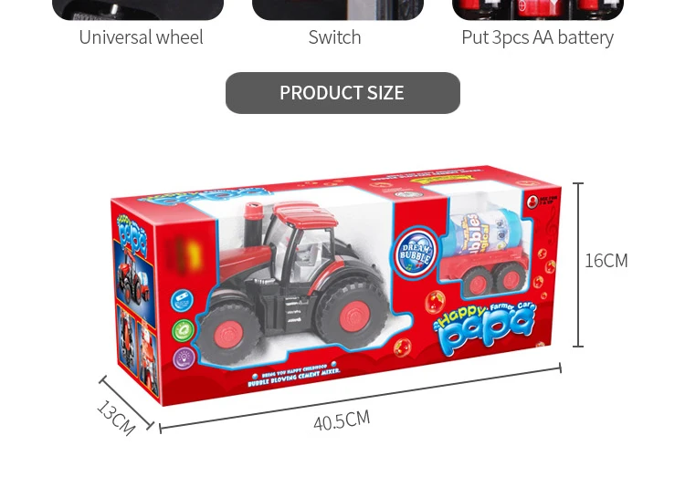 Bubble Making Machine Toys Car Bubble Blowing Farm Tractor Truck With