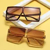 Oculos De Sol UV400 PC Big Frame Gradient Shades Oversized Sunglasses Square Brand Designer Vintage Women Fashion Sun Glasses